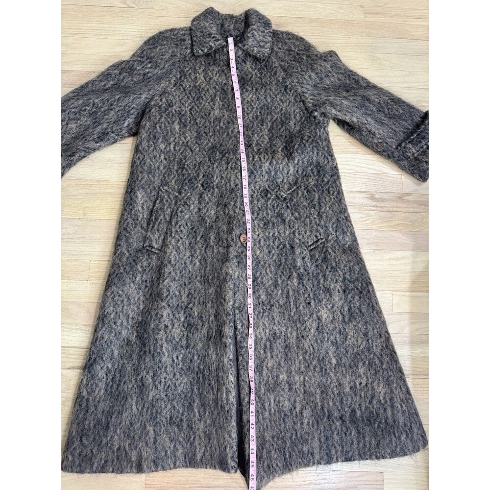 VTG Emily Wetherby Brown Mohair Long Coat Fuzzy Retro Women Large EUC USA - Picture 6 of 8